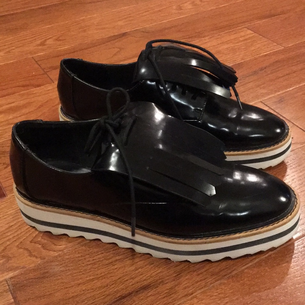 Zara Basic Collection Platform Oxford Shoes US 8